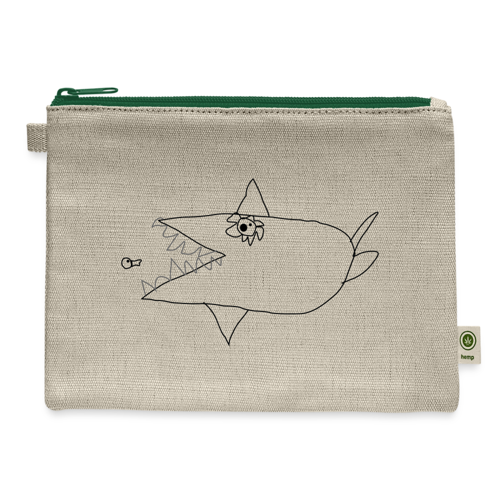 Big fish Little fish carry all pouch - natural/green